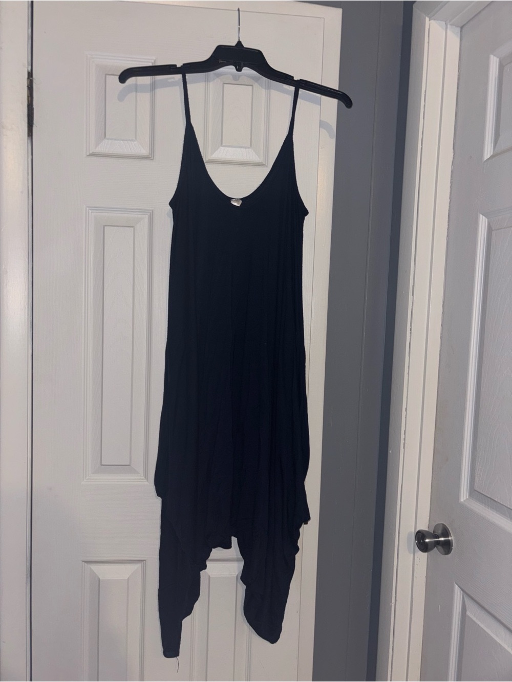 T2 Love Black Asymmetrical Slip Dress